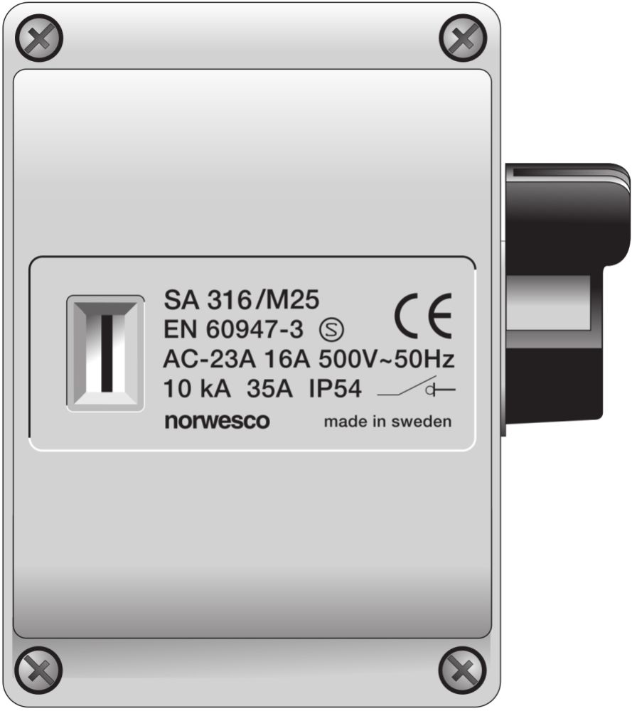SA-serien 3-,4-pol 16A M25