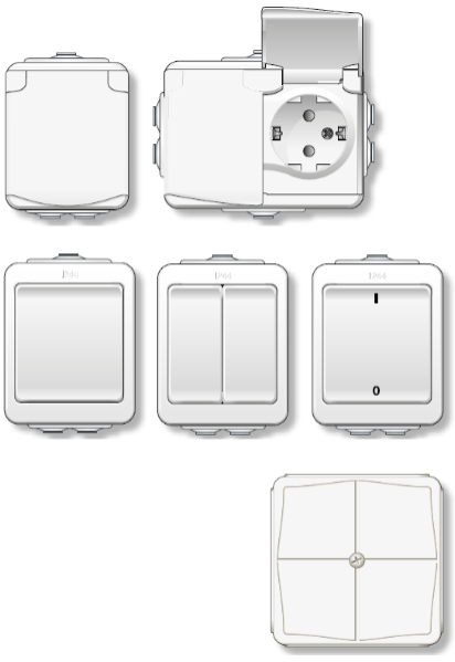 Outlets, switches and connectionbox